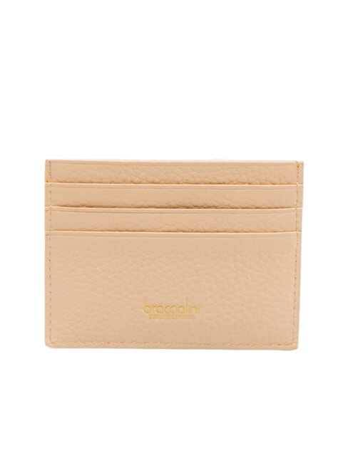 BASIC Porte-cartes de crédit en cuir beige - Portefeuilles Femme