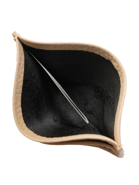 BASIC Porte-cartes de crédit en cuir beige - Portefeuilles Femme