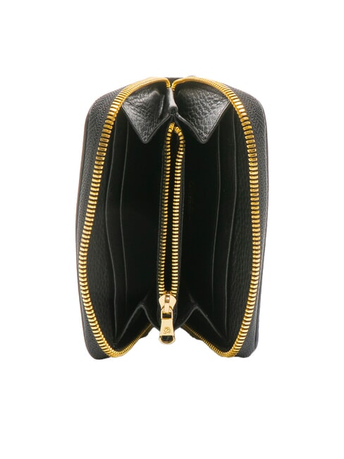 BASIC Petit portefeuille en cuir zippé noir - Portefeuilles Femme