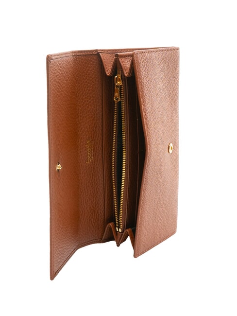 BASIC Grand portefeuille continental en cuir marron - Portefeuilles Femme