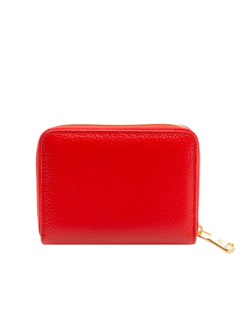 BASIC Petit portefeuille en cuir zipp&eacute; rouge - Portefeuilles Femme