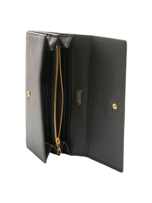 BASIC Grand portefeuille continental en cuir noir - Portefeuilles Femme