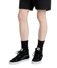 VANS SK8-HI  Baskets en cuir cochon en daim noir - Chaussures unisexe - 4