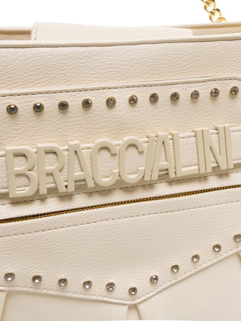 GISELLE Sac à bandoulière avec logo en métal beige - Sacs pour Femme