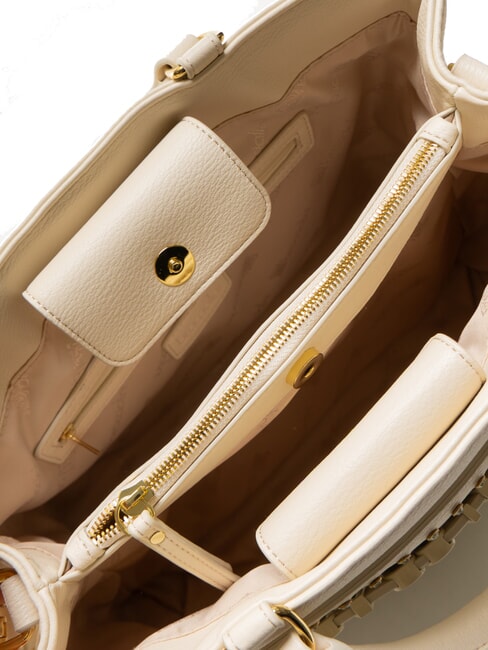 GISELLE Sac fourre-tout avec logo en métal beige - Sacs pour Femme