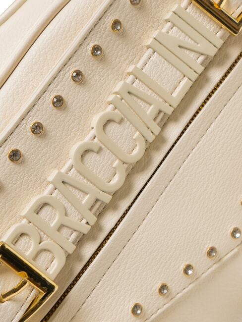 GISELLE Sac de coffre avec logo métallique beige - Sacs pour Femme