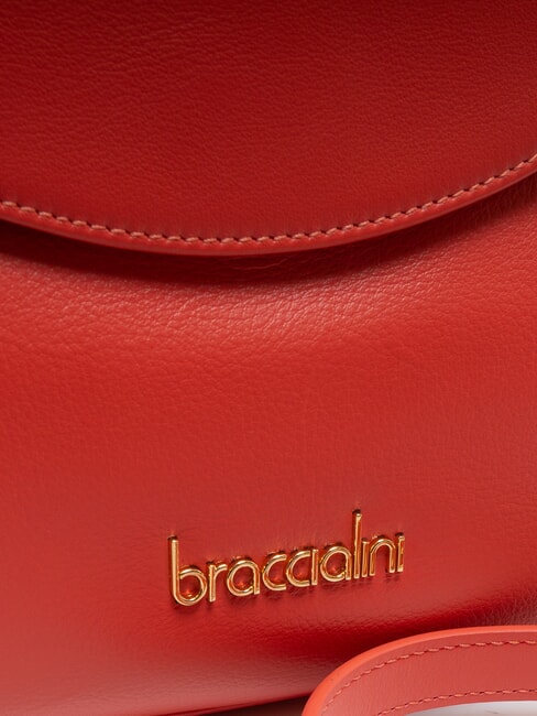 SOFIA Sac à main en cuir avec petites fleurs rouge - Sacs pour Femme