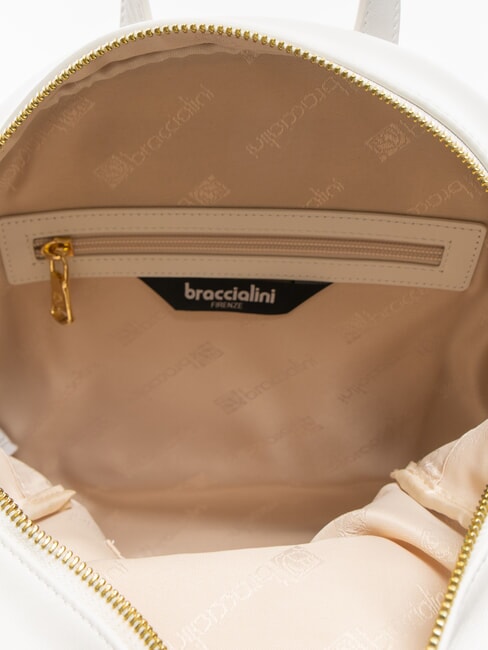 NAOMI Sac à dos rond en cuir blanc - Sacs pour Femme