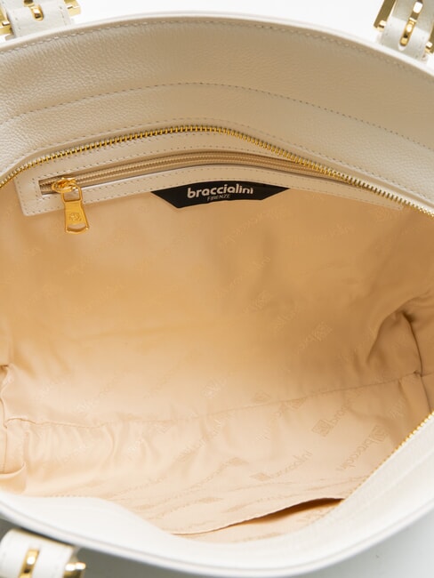 HELLEN Sac shopping en cuir blanc - Sacs pour Femme