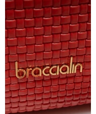BRACCIALINI NAOMI Sac de coffre en cuir tress&eacute; rouge - Sacs pour Femme - 3