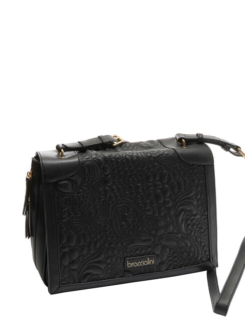 GINGER Sac à bandoulière avec rabat noir - Sacs pour Femme