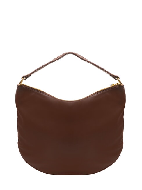 NAOMI Sac hobo en cuir avec chaîne marron - Sacs pour Femme
