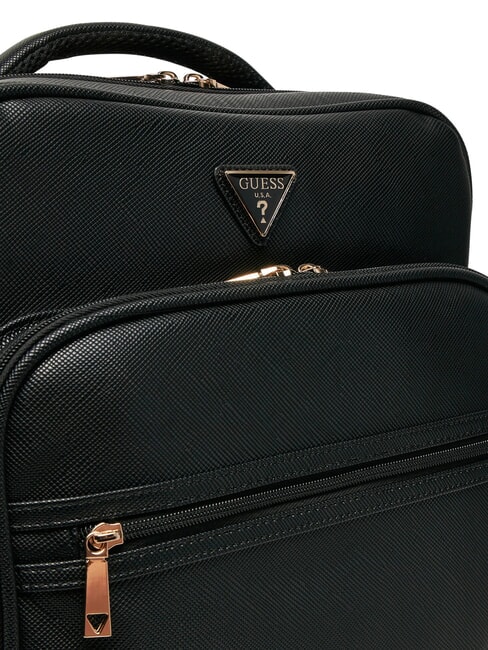 NOROM Grand sac à dos imprimé saffiano NOIR - Sacs pour Femme