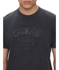 GUESS SS CN TREATED T-shirt en coton bleu honnête - T-shirt - 3