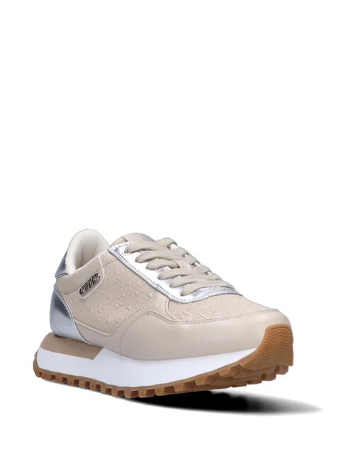 EVELYN 915 Baskets avec inserts logo beige/argent - Chaussures Femme