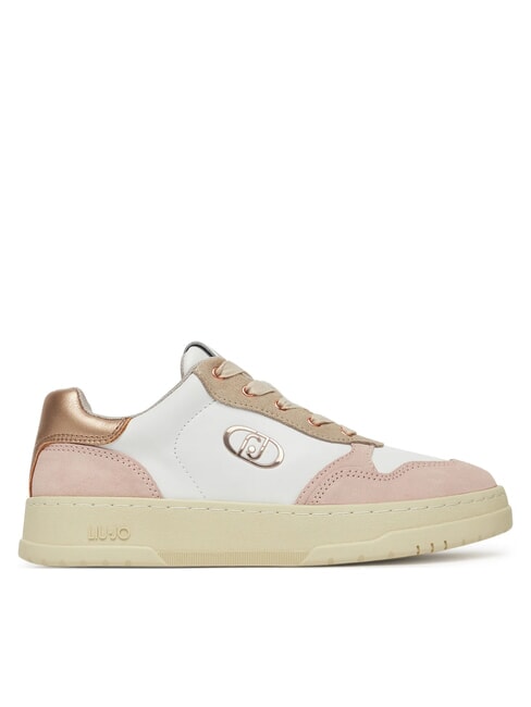 ME 03 Snakers en cuir et daim nu/blanc/pois - Chaussures Femme