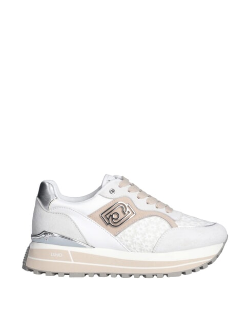 MAXI WONDER 73 Baskets à empiècements floraux blanc cassé - Chaussures Femme