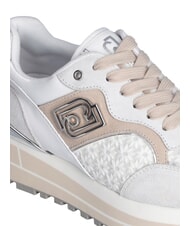 LIUJO MAXI WONDER 73 Baskets à empiècements floraux blanc cassé - Chaussures Femme - 5