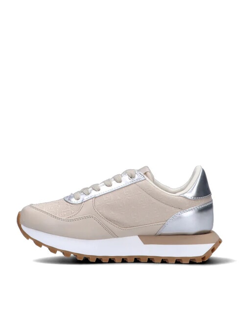 EVELYN 915 Baskets avec inserts logo beige/argent - Chaussures Femme