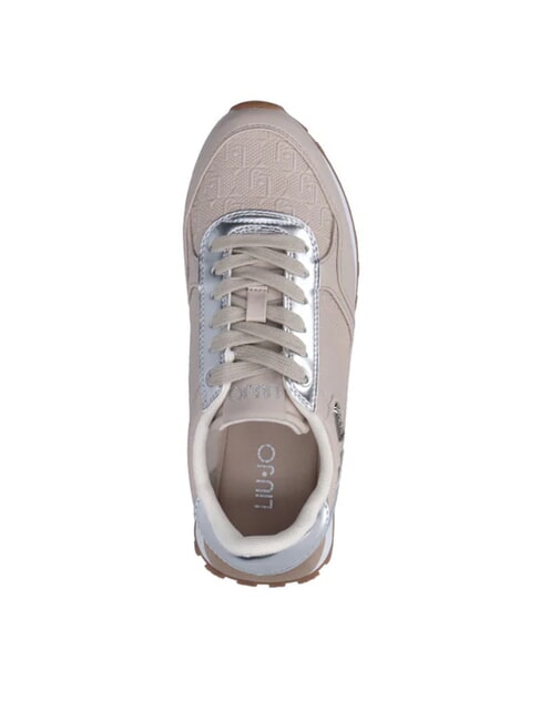 EVELYN 915 Baskets avec inserts logo beige/argent - Chaussures Femme