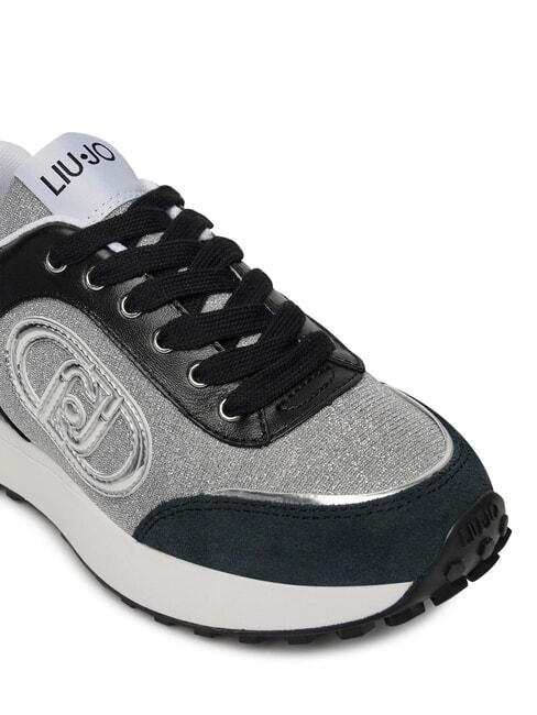 LOLO 17 Baskets à paillettes lurex noir cassé - Chaussures Femme