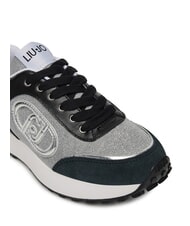 LIUJO LOLO 17 Baskets à paillettes lurex noir cassé - Chaussures Femme - 5