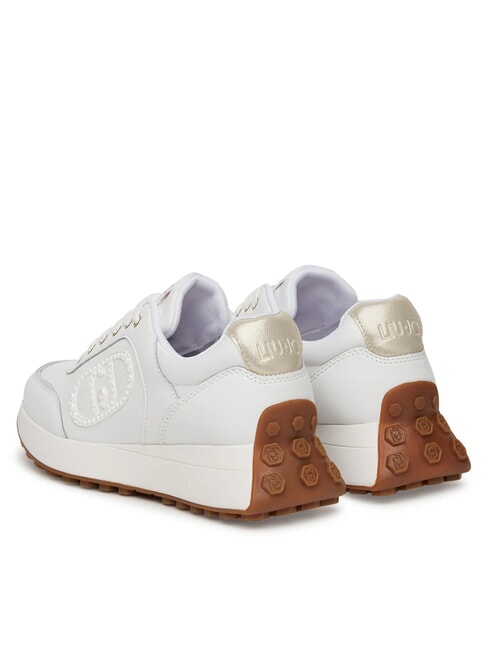 LOLO 17 Baskets en cuir avec logo en perles blanche - Chaussures Femme