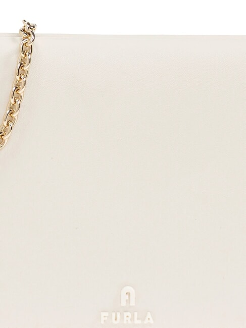 MYFURLA Pochette en cuir avec bandoulière en chaîne CRÈME - Sacs pour Femme