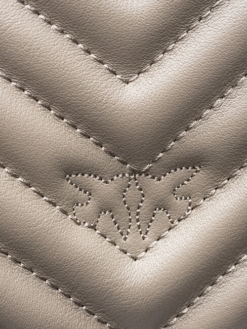 LOVE CLICK CLASSIC Sac &agrave; dos en cuir matelass&eacute; noyer-or antique - Sacs pour Femme