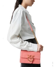 PINKO LOVE ONE MINI  Mini sac à bandoulière fleur de pêcher-or antique - Sacs pour Femme - 5