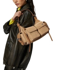 PINKO CARGO Sac bandouli&egrave;re avec poches beige-gris fum&eacute;-nickel brillant - Sacs pour Femme - 5