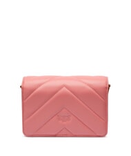 PINKO LOVE CLICK Mini sac en cuir matelassé fleur de pêcher-or antique - Sacs pour Femme - 3