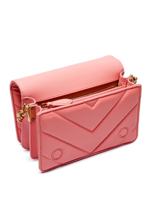 LOVE CLICK Mini sac en cuir matelassé fleur de pêcher-or antique - Sacs pour Femme