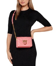 PINKO LOVE CLICK Mini sac en cuir matelassé fleur de pêcher-or antique - Sacs pour Femme - 7