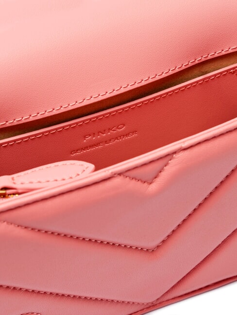 LOVE CLICK Mini sac en cuir matelassé fleur de pêcher-or antique - Sacs pour Femme