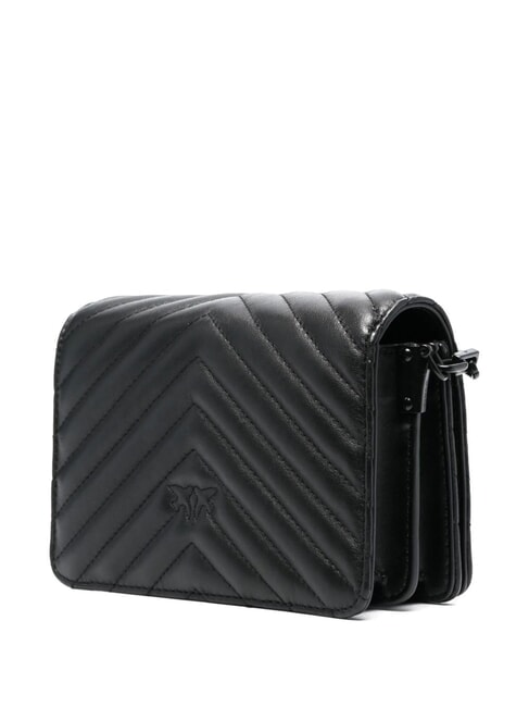 LOVE CLICK CHEVRON Mini sac porté épaule en cuir couleur de bloc de limousine noire - Sacs pour Femme