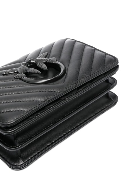 LOVE CLICK CHEVRON Mini sac porté épaule en cuir couleur de bloc de limousine noire - Sacs pour Femme