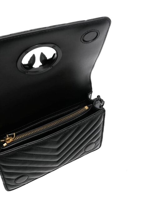 LOVE CLICK CHEVRON Mini sac porté épaule en cuir couleur de bloc de limousine noire - Sacs pour Femme