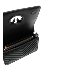 PINKO LOVE CLICK CHEVRON Mini sac porté épaule en cuir couleur de bloc de limousine noire - Sacs pour Femme - 4