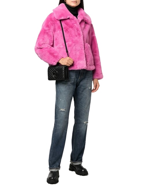 LOVE CLICK CHEVRON Mini sac porté épaule en cuir couleur de bloc de limousine noire - Sacs pour Femme