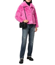 PINKO LOVE CLICK CHEVRON Mini sac porté épaule en cuir couleur de bloc de limousine noire - Sacs pour Femme - 5