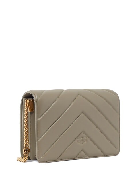 LOVE CLICK CLASSIC Sac en cuir matelassé noyer-or antique - Sacs pour Femme