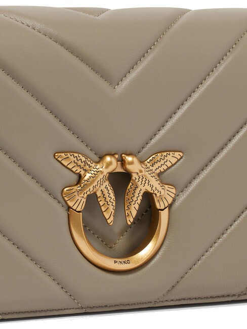 LOVE CLICK CLASSIC Sac en cuir matelassé noyer-or antique - Sacs pour Femme