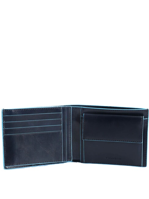 BLUE SQUARE  Portefeuille en cuir, avec rabat bleu - Portefeuilles Homme