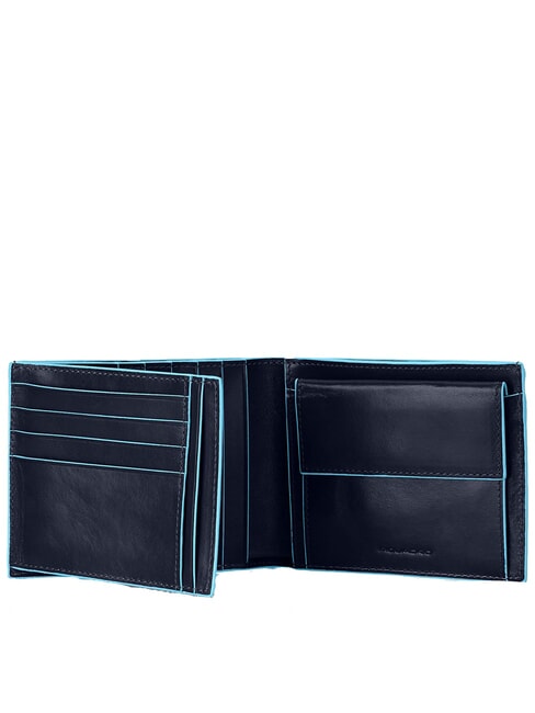 BLUE SQUARE  Portefeuille en cuir, avec rabat bleu - Portefeuilles Homme