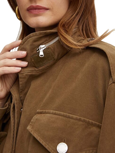 DIATONIA Veste en jean avec cordon de serrage vert olive foncé - Vestes pour femmes