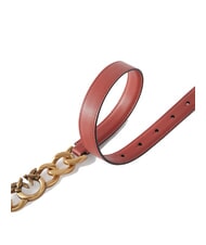 PINKO LOVE MINI Ceinture fine en cuir rouge/noir-or antique - Ceintures - 3