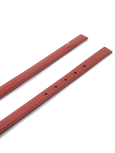 LOVE MINI Ceinture fine en cuir rouge/noir-or antique - Ceintures