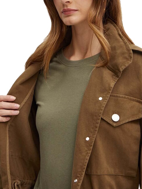 DIATONIA Veste en jean avec cordon de serrage vert olive foncé - Vestes pour femmes