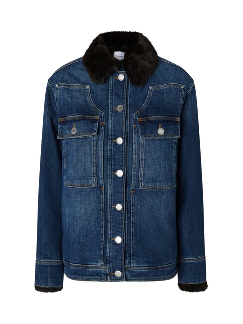 POP Veste en jean avec appliqués lavage vintage moyennement foncé - Vestes pour femmes